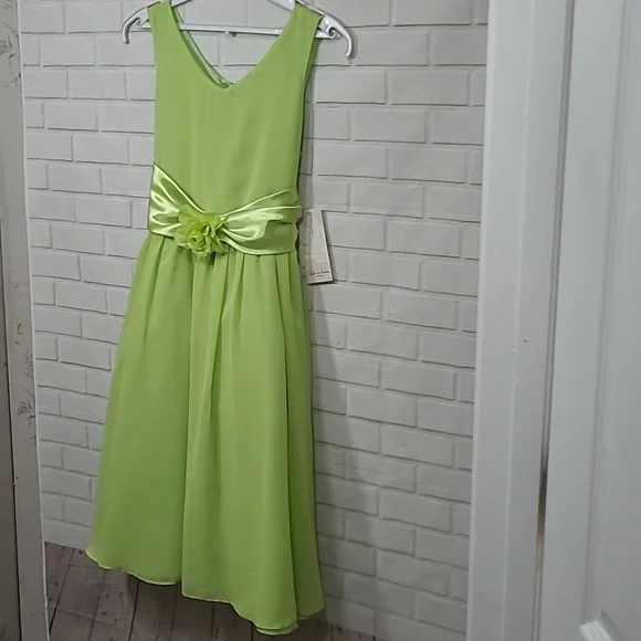 Lala Erin Dresses Pale Lime Green Girls Dress By Lala Erin